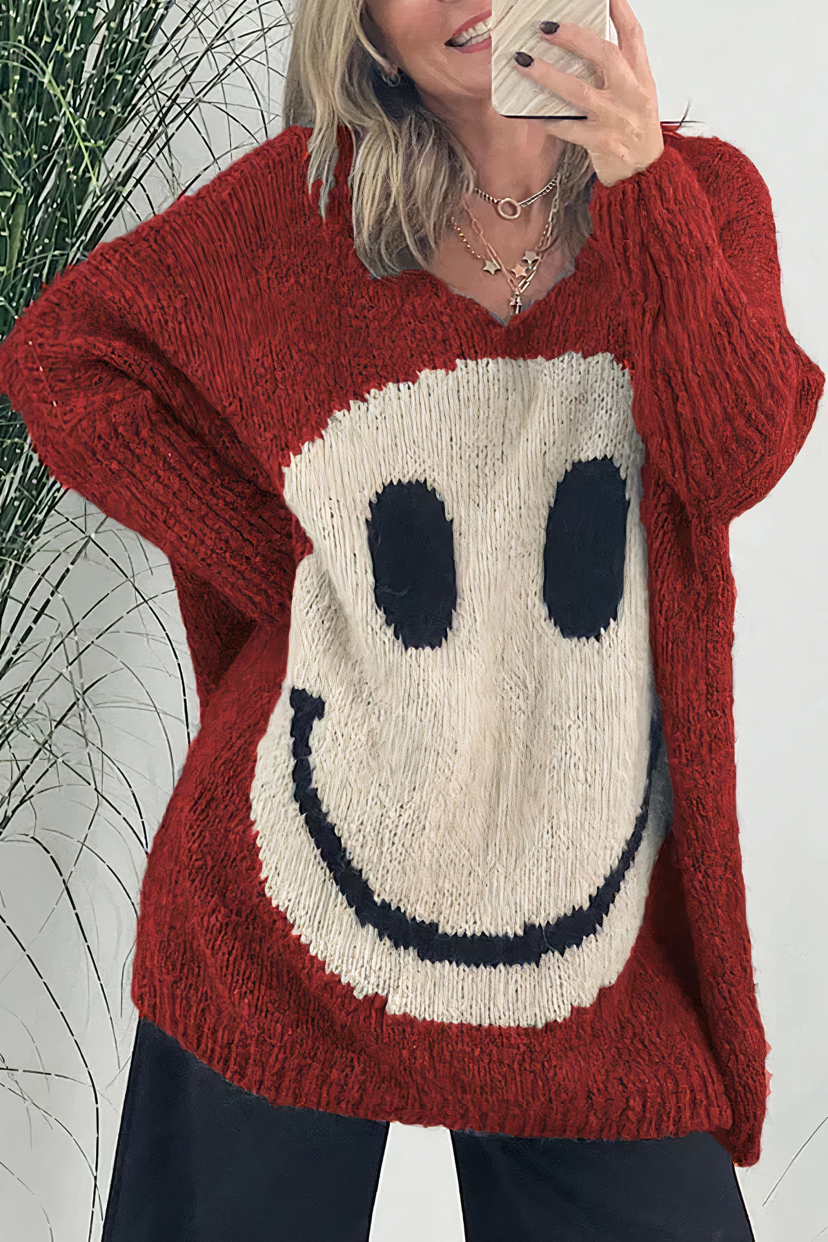 Krohn-e | Sweater - Oversized Smiley Strickpullover