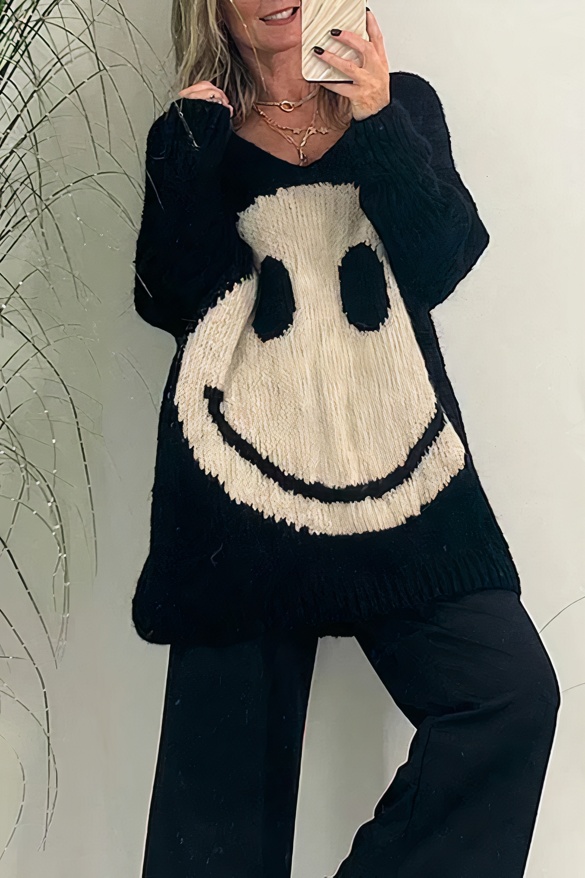 Krohn-e | Sweater - Oversized Smiley Strickpullover