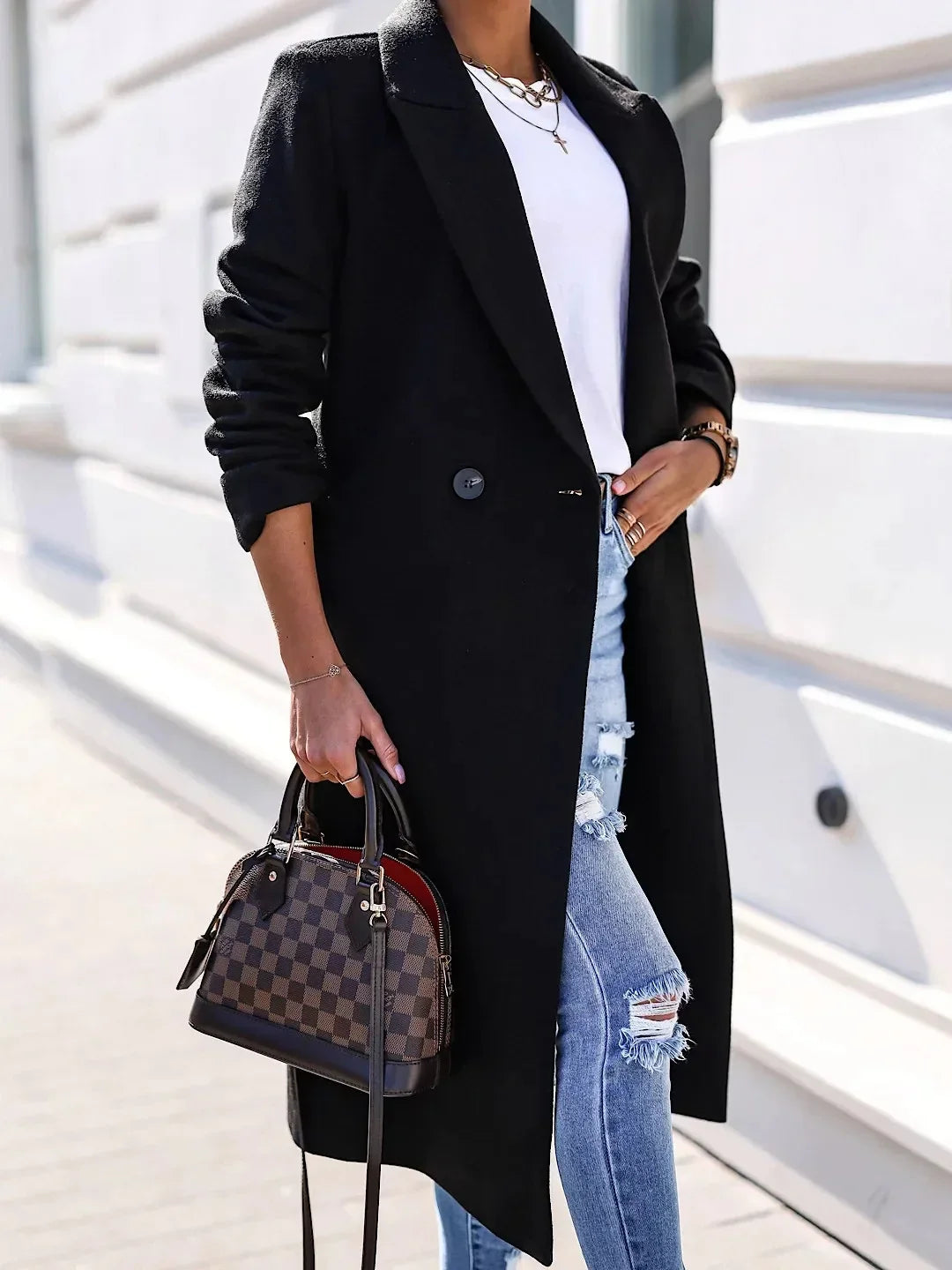 Womens Wool Blend Long Coat - Aldea