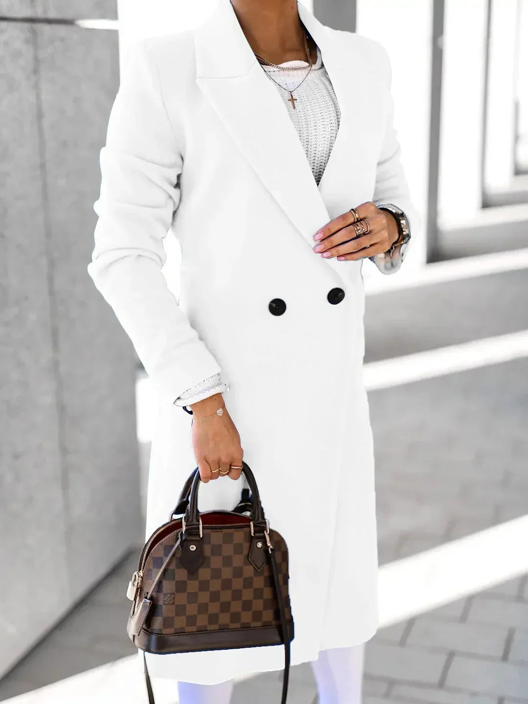 Womens Wool Blend Long Coat - Aldea