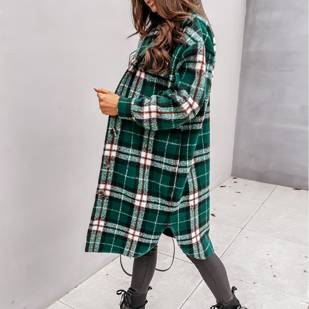 Damen-Karojacke AOIFE: Elegant und lang