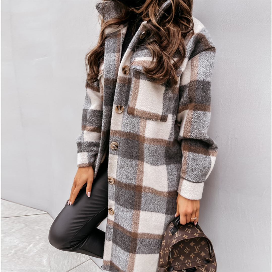 Krohn-e | Karierte Herbstmantel für Damen