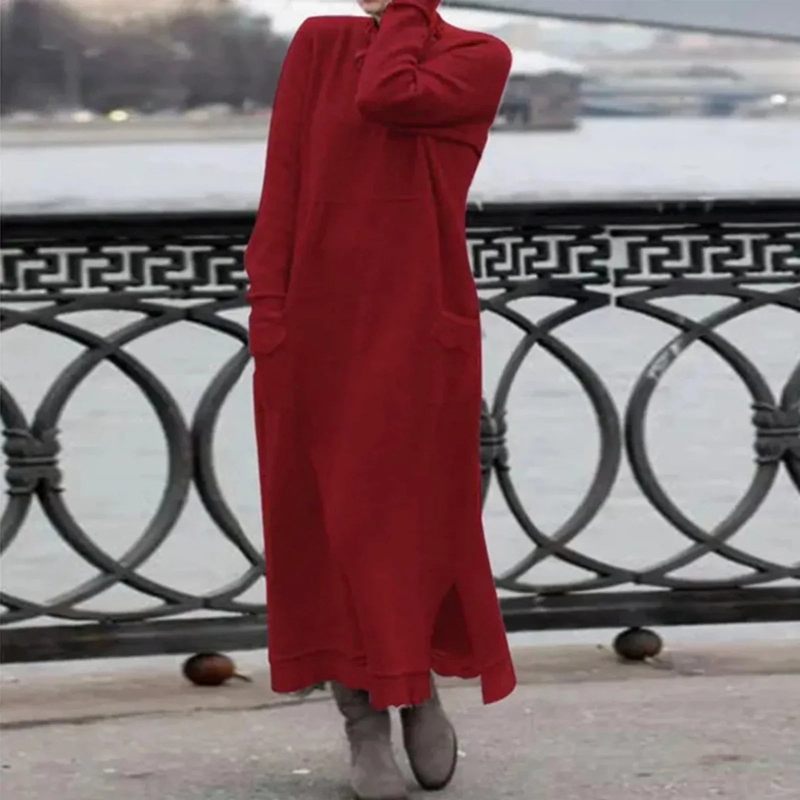 Krohn-e | Rundhals Langarm Winterkleid
