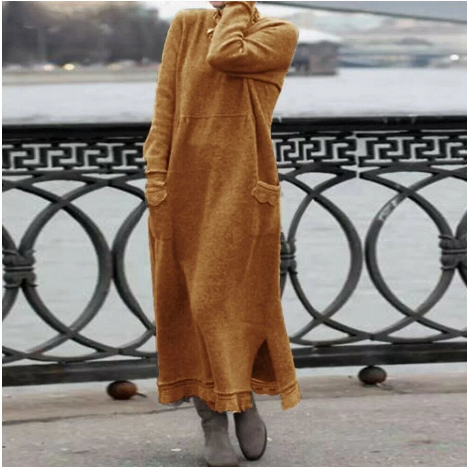Krohn-e | Rundhals Langarm Winterkleid