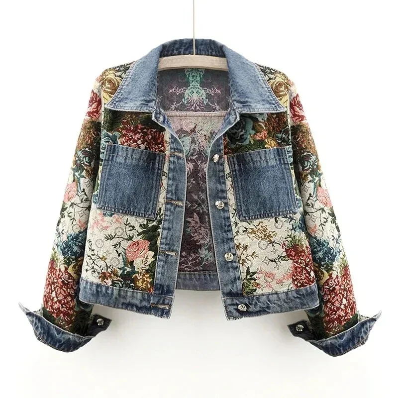 Krohn-e | Jeansjacke mit Blumen