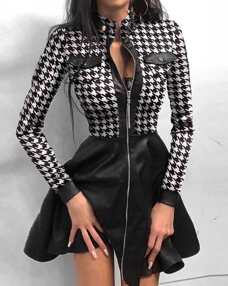 Kurzes Lederkleid mit Reißverschluss – Ariela
