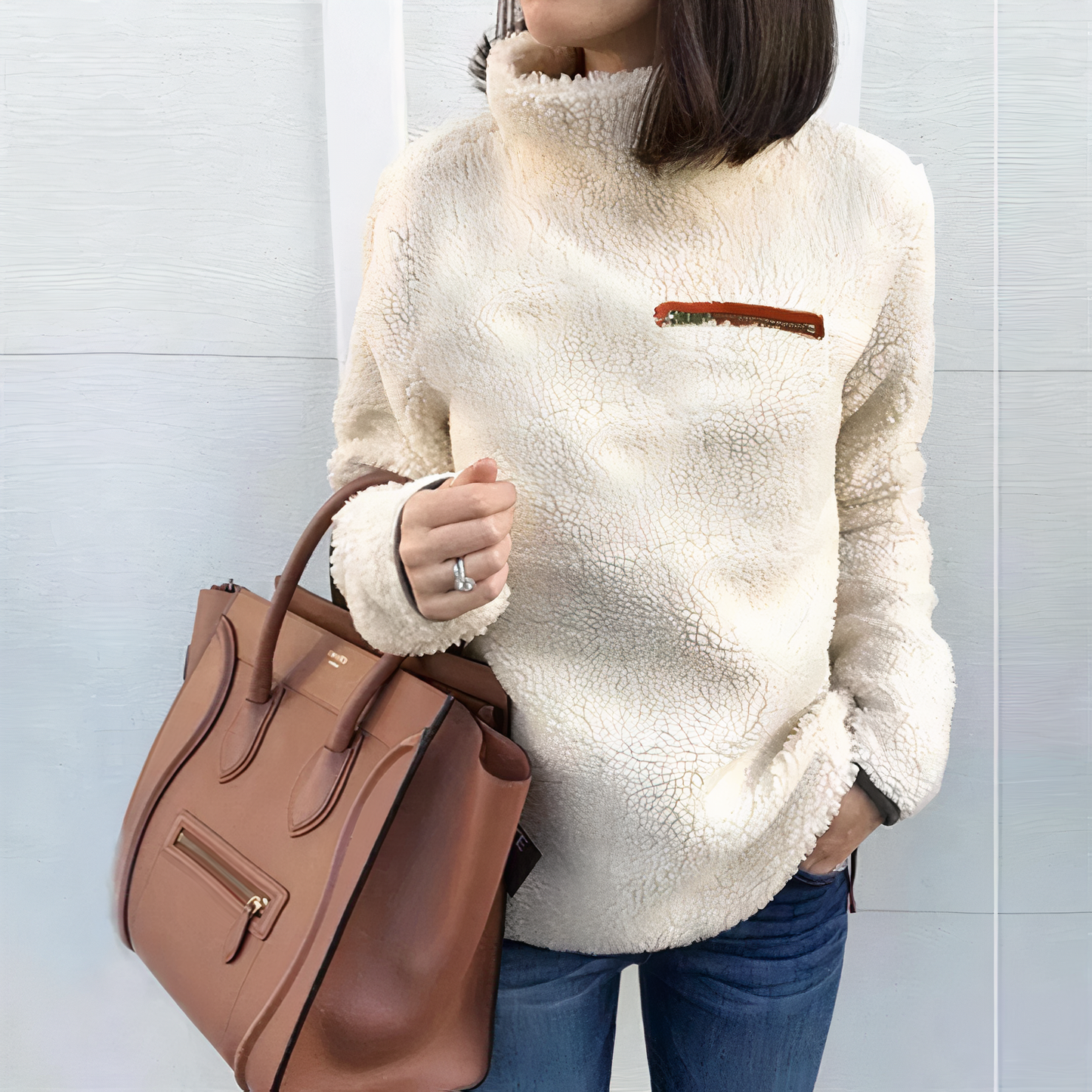 Krohn-e | Woll-Rollkragenpullover mit Druck