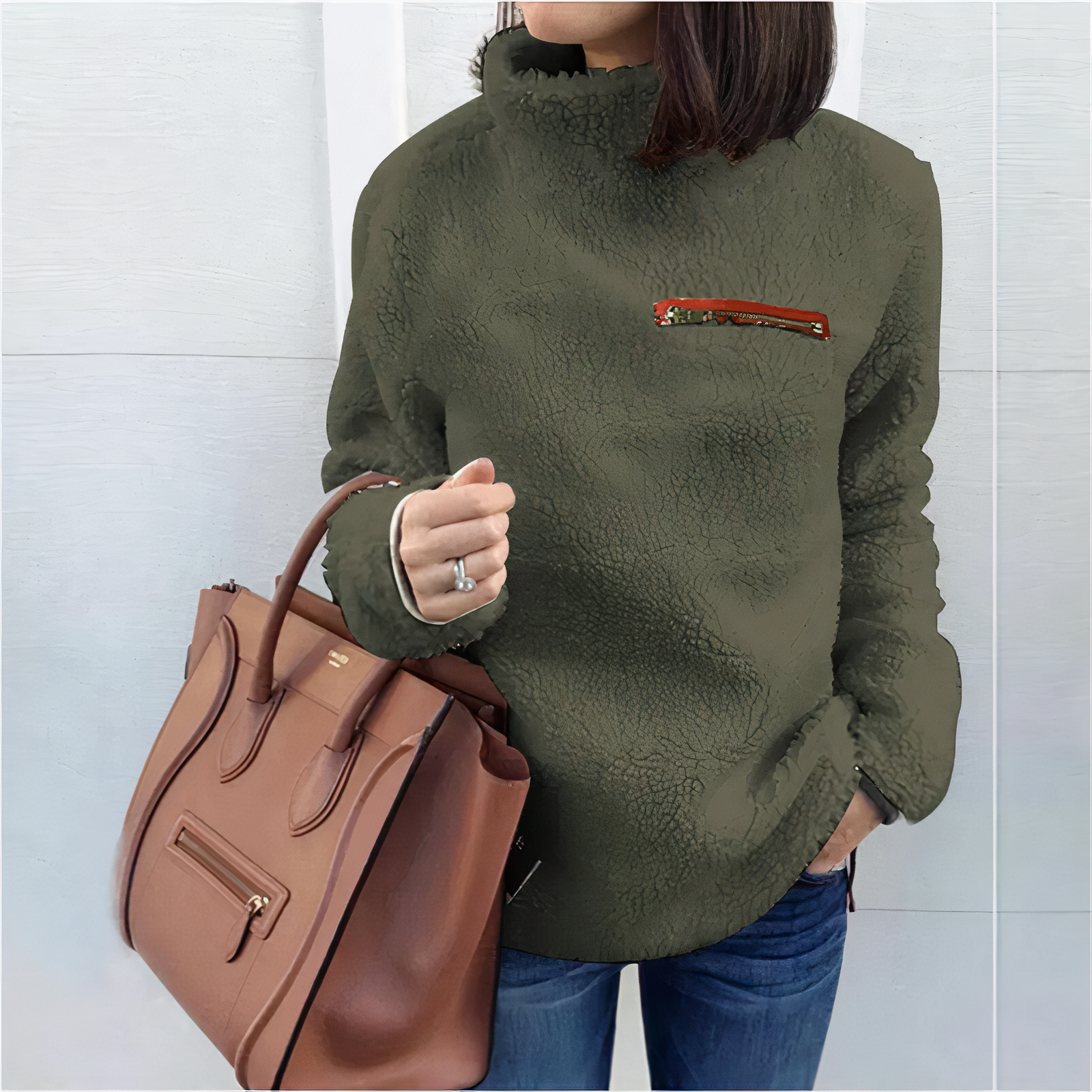 Krohn-e | Woll-Rollkragenpullover mit Druck