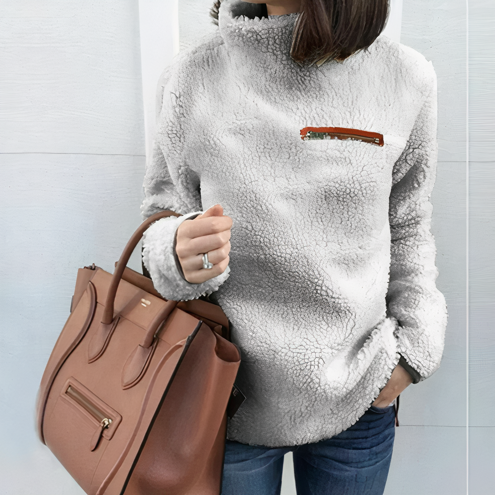 Krohn-e | Woll-Rollkragenpullover mit Druck