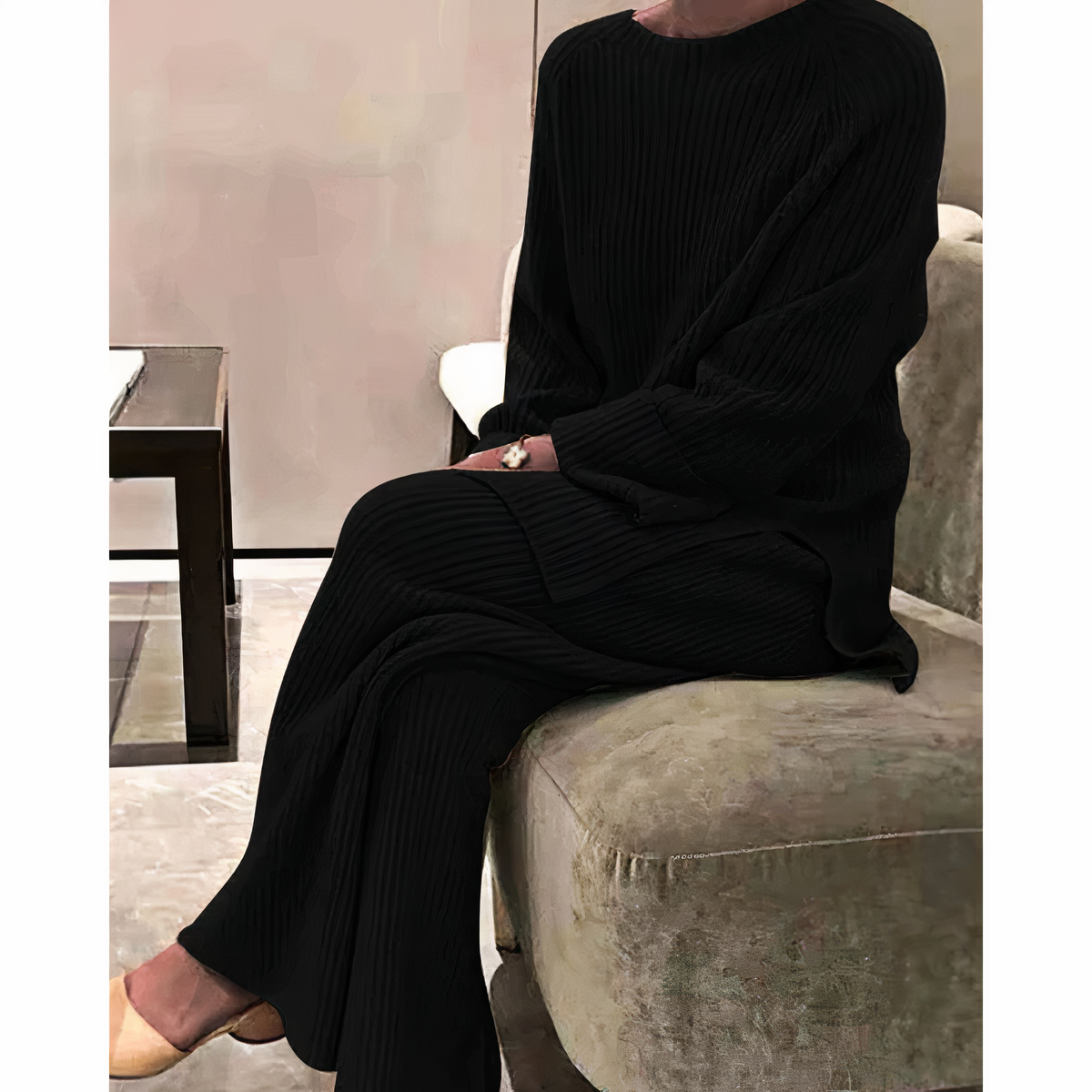 Relaxed Knit Sweater and Pants Set - Samantha