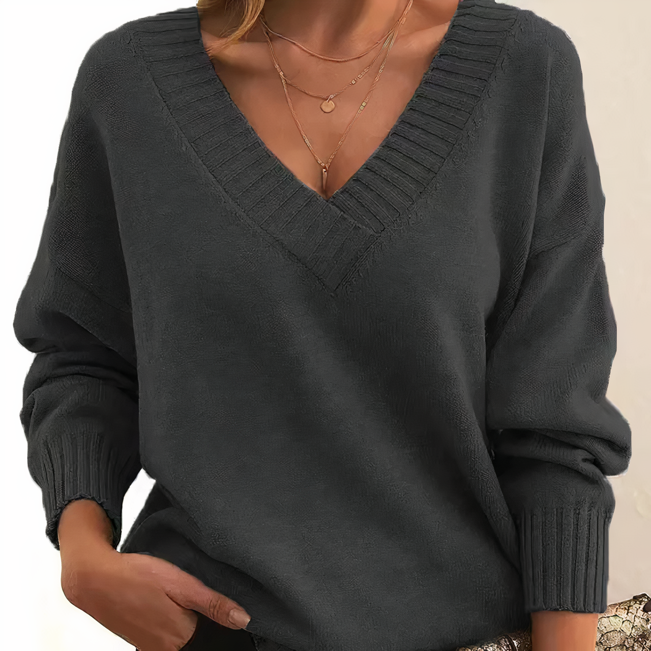 Elegantes Kaschmir-Strickjacke - Herbst