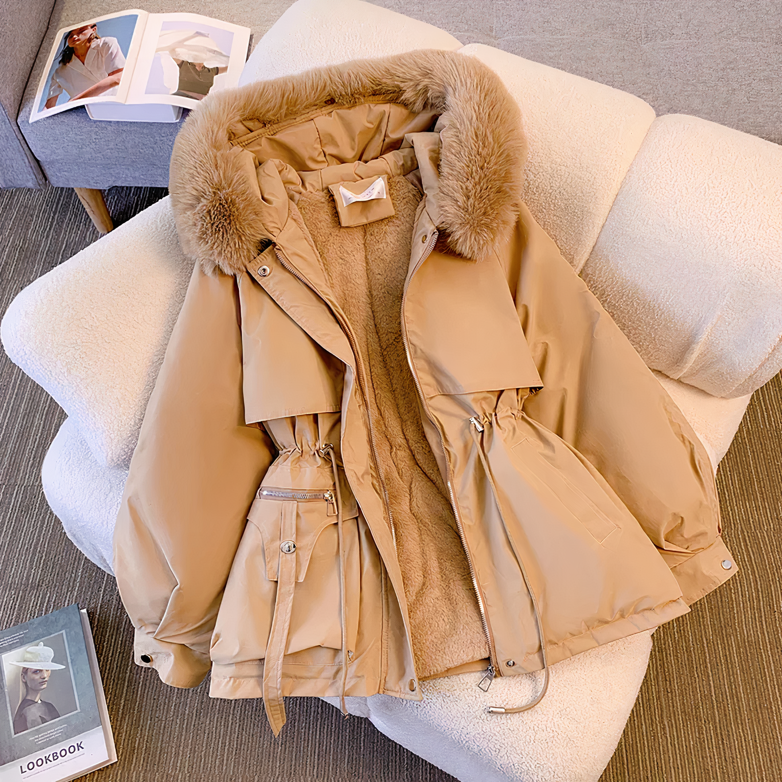 Krohn-e | Winterjacke mit Pelzmütze
