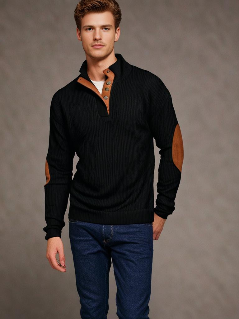 Klassischer Herrenpullover mit Rippenmuster
