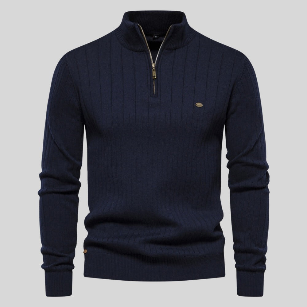 Krohn-e | Strickpullover mit Half-zip Wollmischung Warm, Klassisch