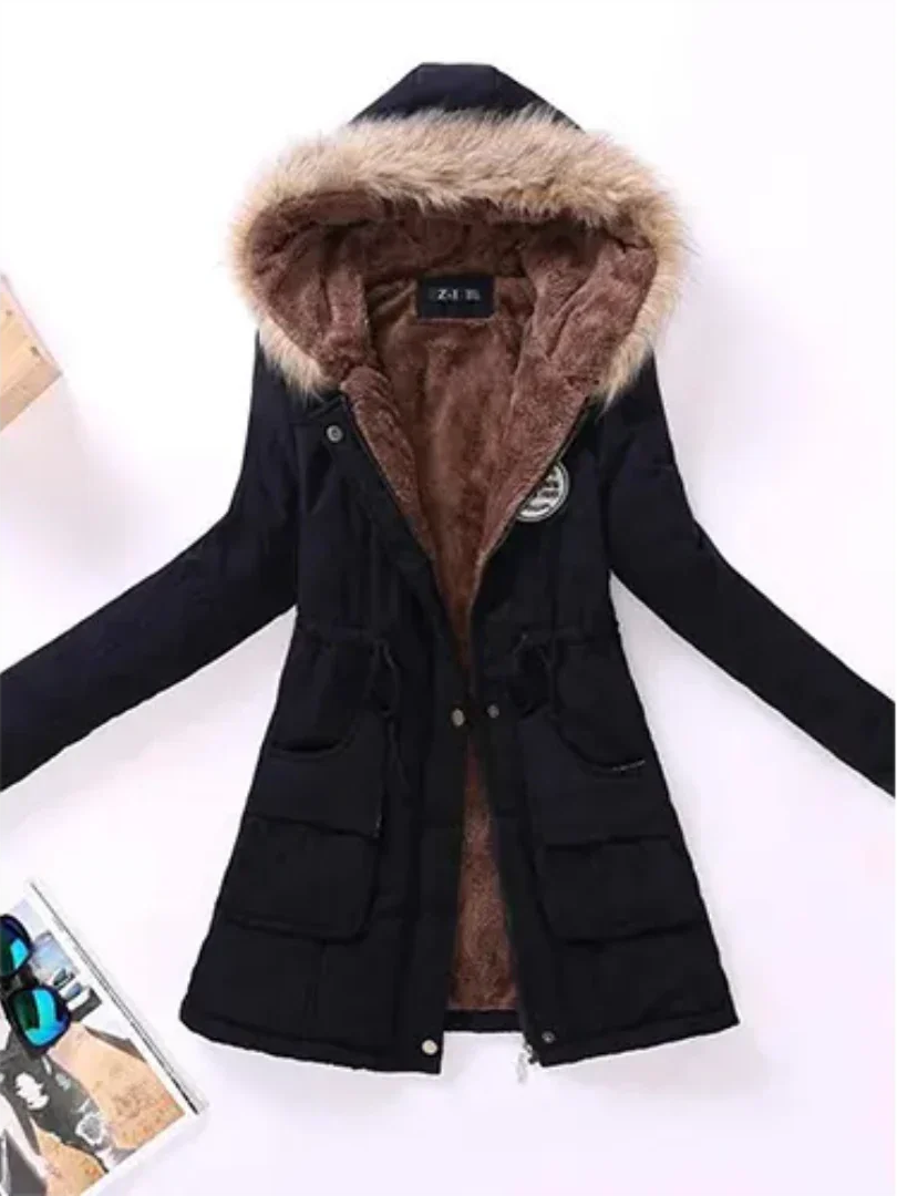 Krohn-e | Winterjacke mit Kapuze und Innenfutter für Frauen Ideal für Den Alltag