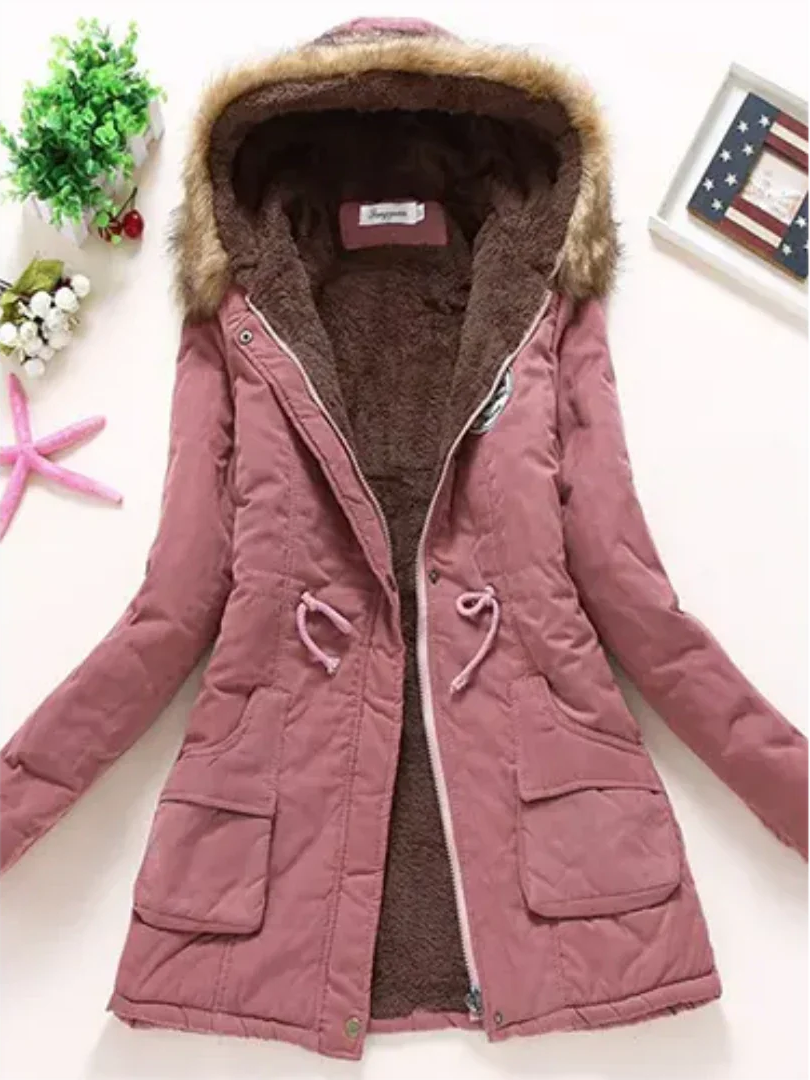 Krohn-e | Winterjacke mit Kapuze und Innenfutter für Frauen Ideal für Den Alltag