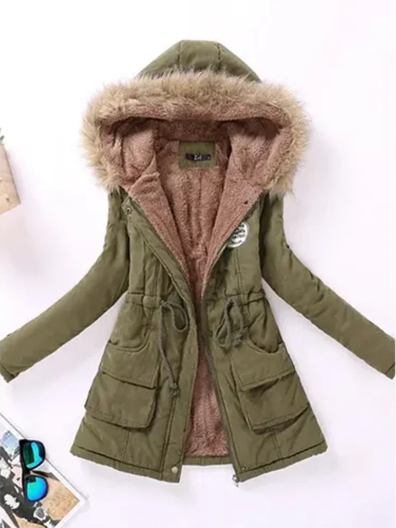 Krohn-e | Winterjacke mit Kapuze und Innenfutter für Frauen Ideal für Den Alltag