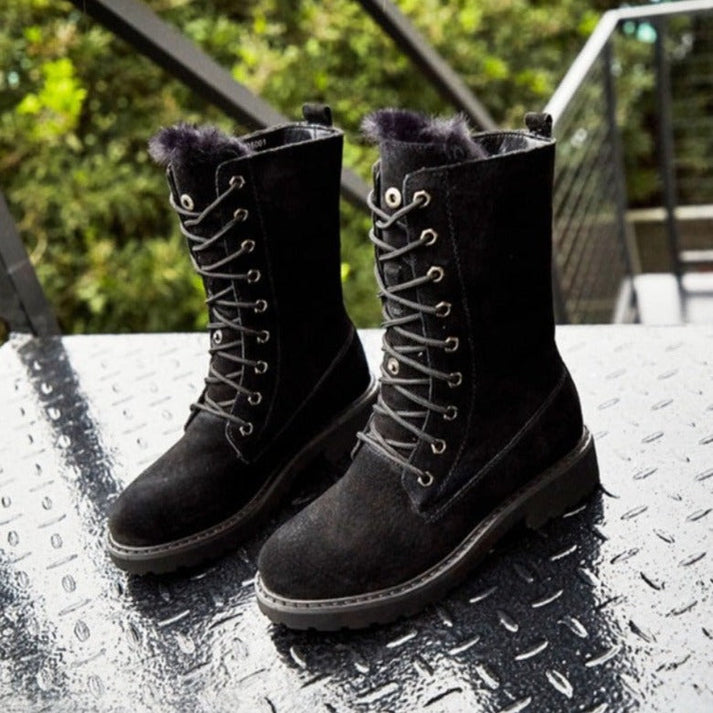 Krohn-e | Hohe Damenstiefel Aus Wildleder
