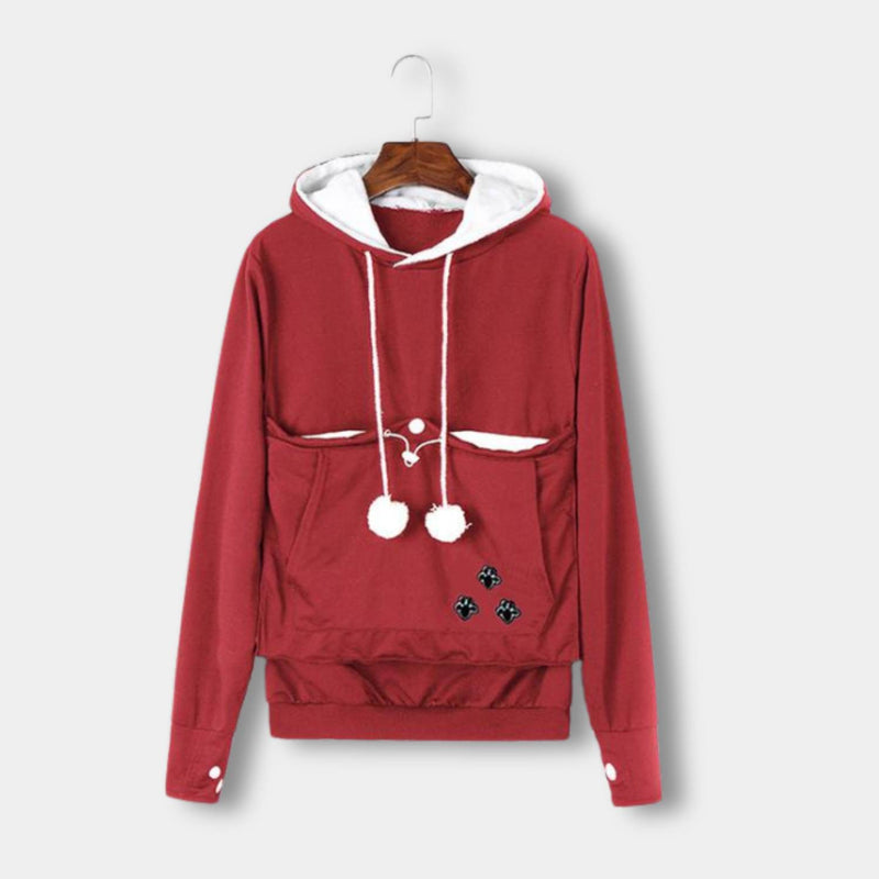 Fudus Langarm-Kapuzenpullover für Haustiere mit Tasche