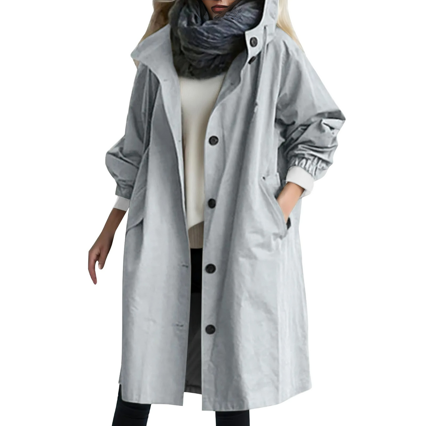 Krohn-e | Winddichtes Damen-Trenchcoat mit Kapuze