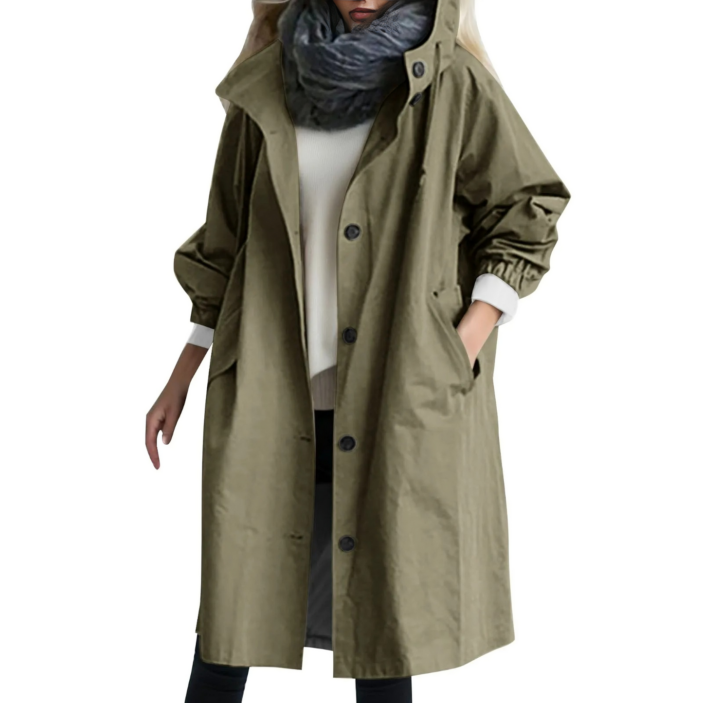 Krohn-e | Winddichtes Damen-Trenchcoat mit Kapuze