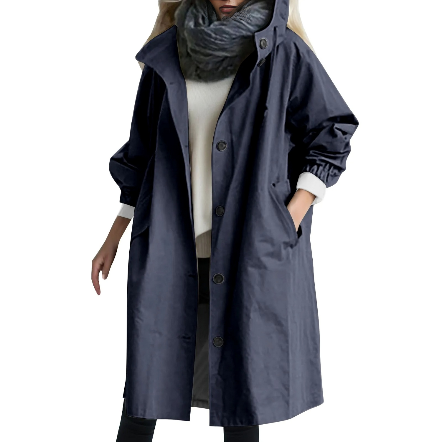Krohn-e | Winddichtes Damen-Trenchcoat mit Kapuze