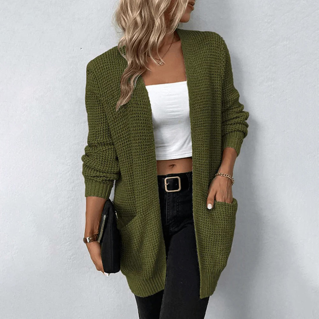 Krohn-e | Strickjacke Offene Front Lockerer Schnitt