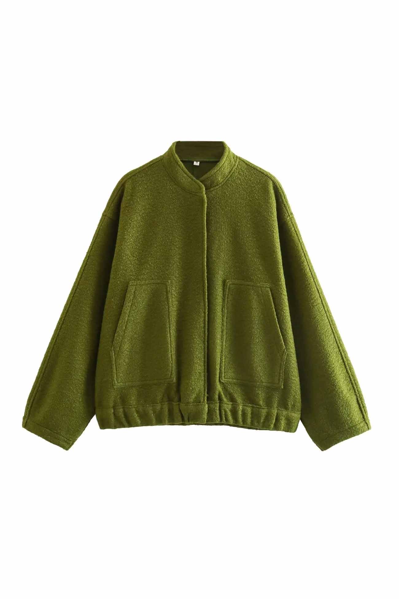 Wivella | Einfarbige Jacke mit Stehkragen und Knöpfen an den Taschen