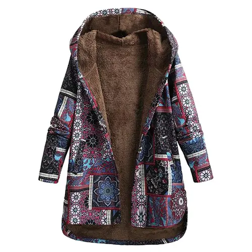 Krohn-e | Klassiker Blumen Kapuzenjacke Winter