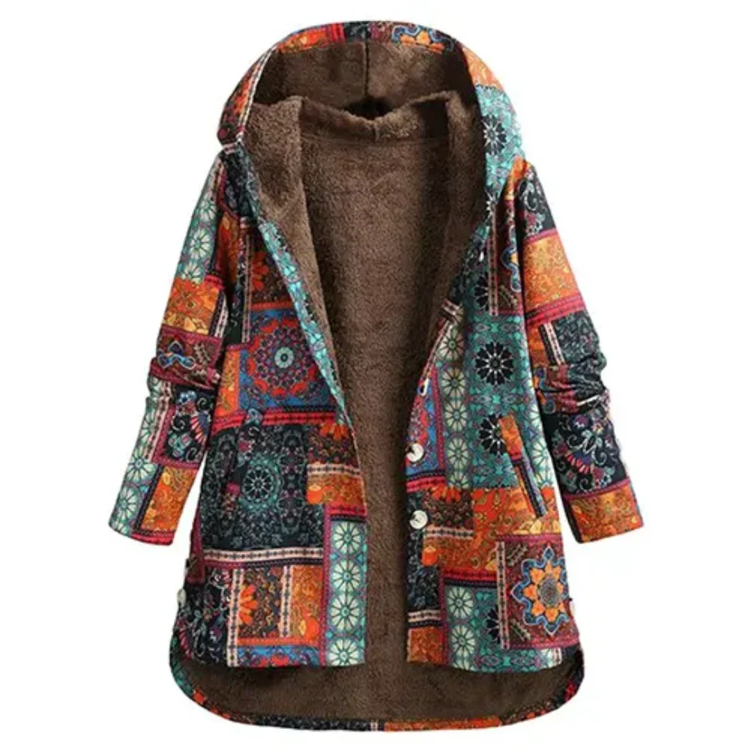 Krohn-e | Klassiker Blumen Kapuzenjacke Winter