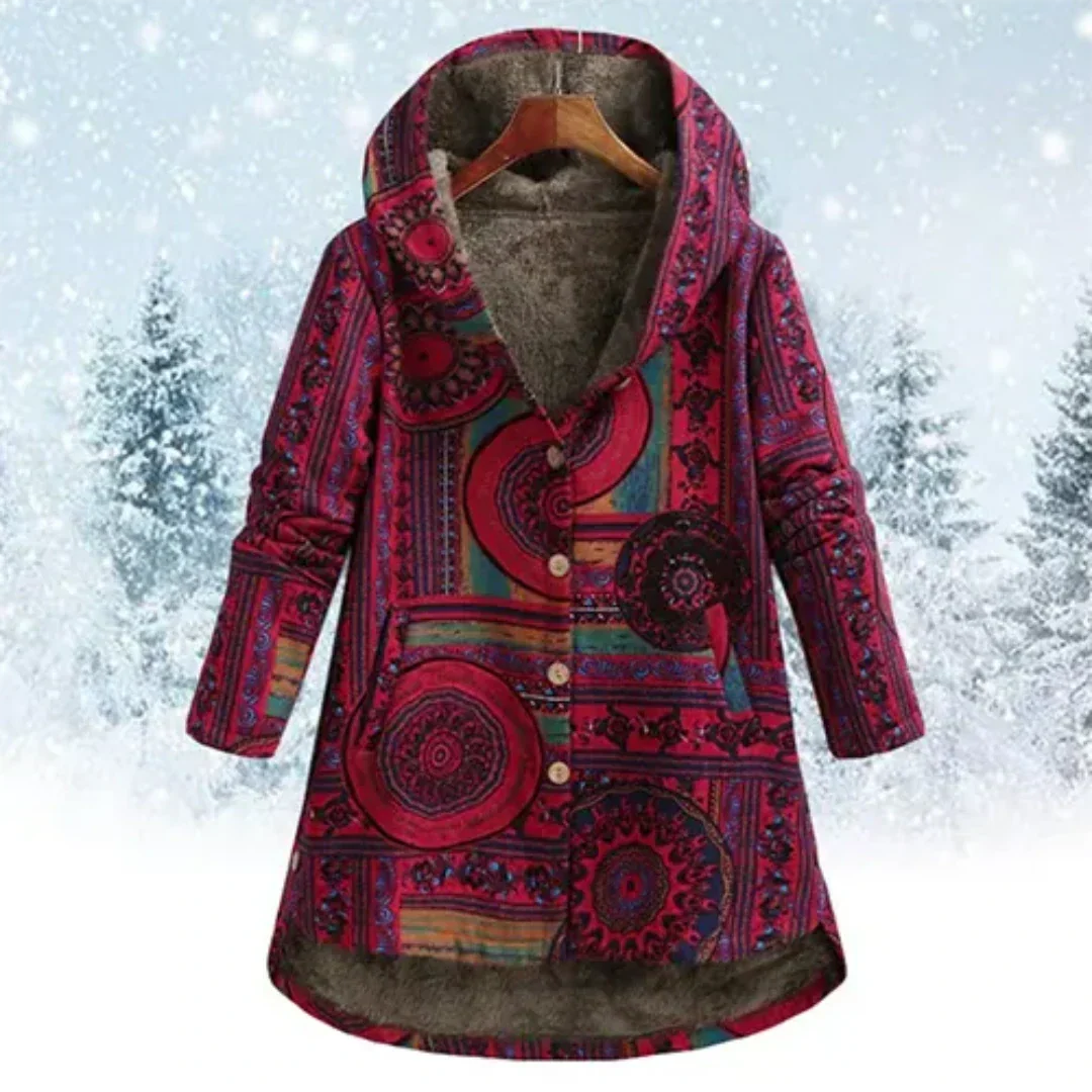 Krohn-e | Klassiker Blumen Kapuzenjacke Winter
