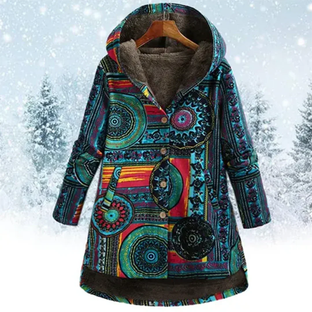 Krohn-e | Klassiker Blumen Kapuzenjacke Winter