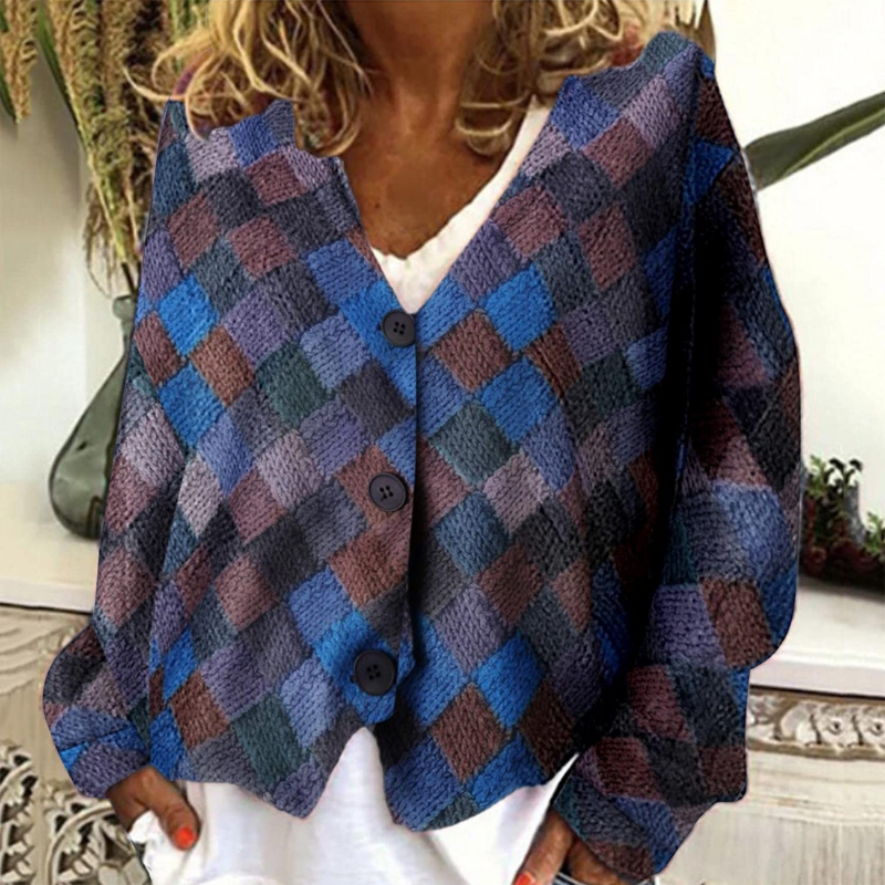 Elegante Jacke von Julienne® mit V-Ausschnitt und Knöpfen