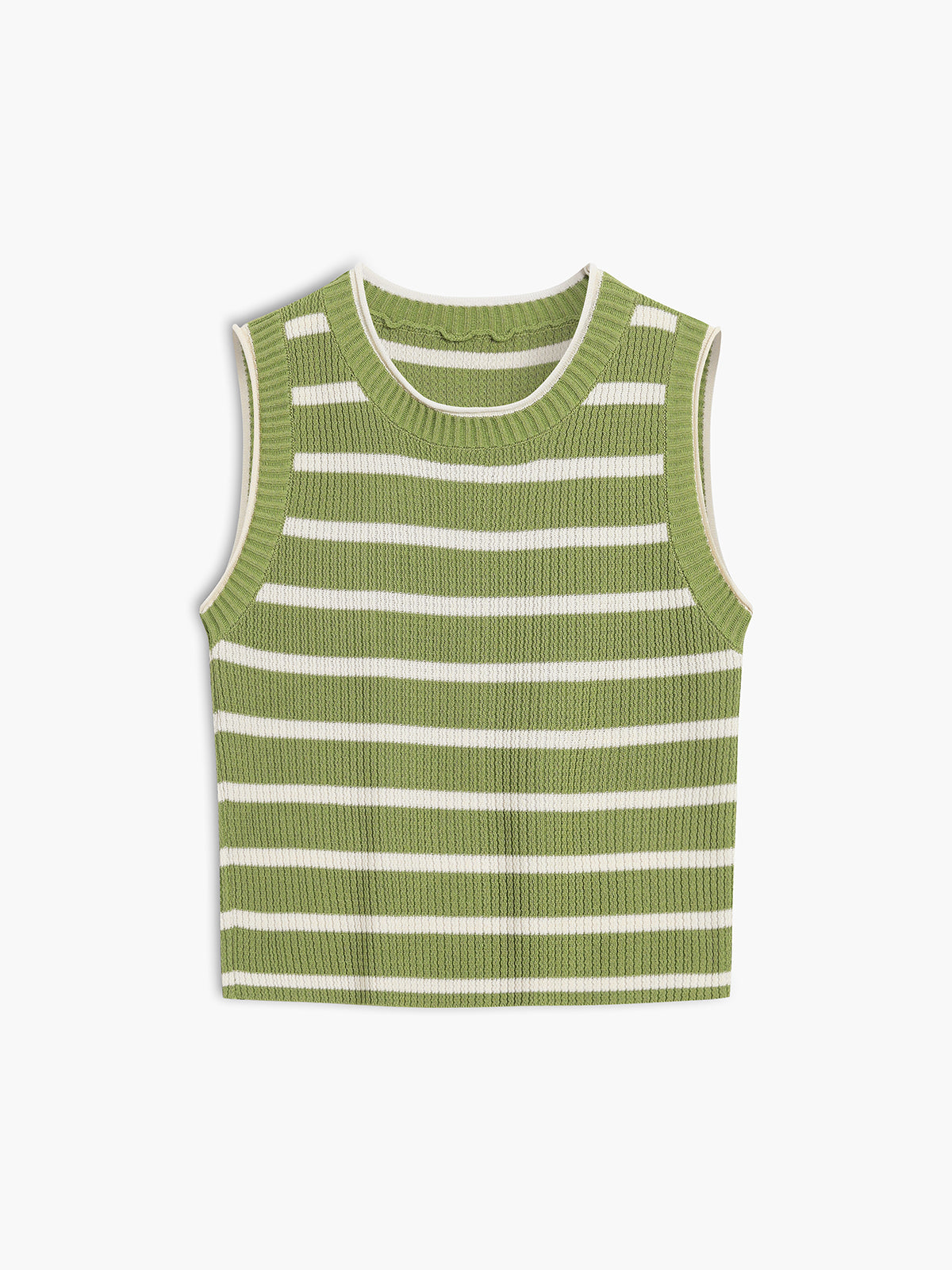 Fudus Casual Striped Knitted Crop Top