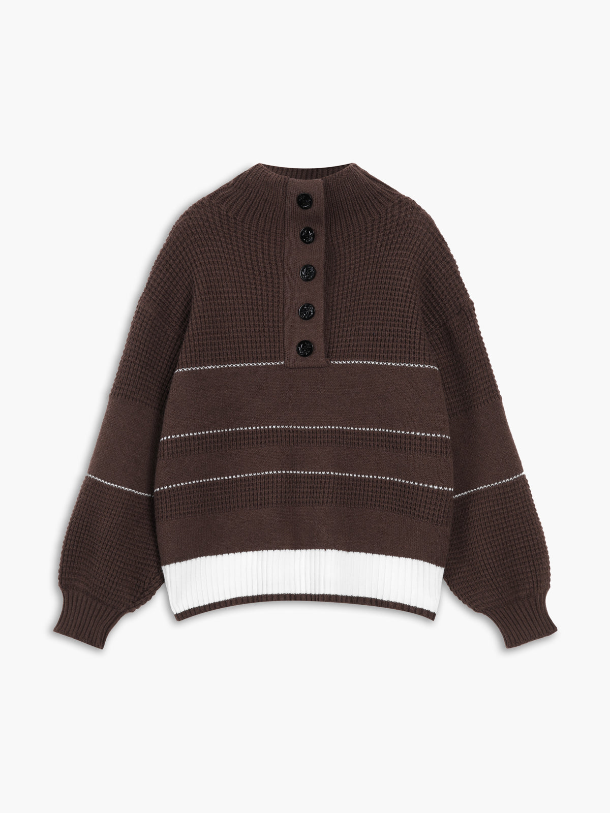 Krohn-e | Gestickter Pullover mit Knöpfen Baumwolle Klassisch und Komfortabel