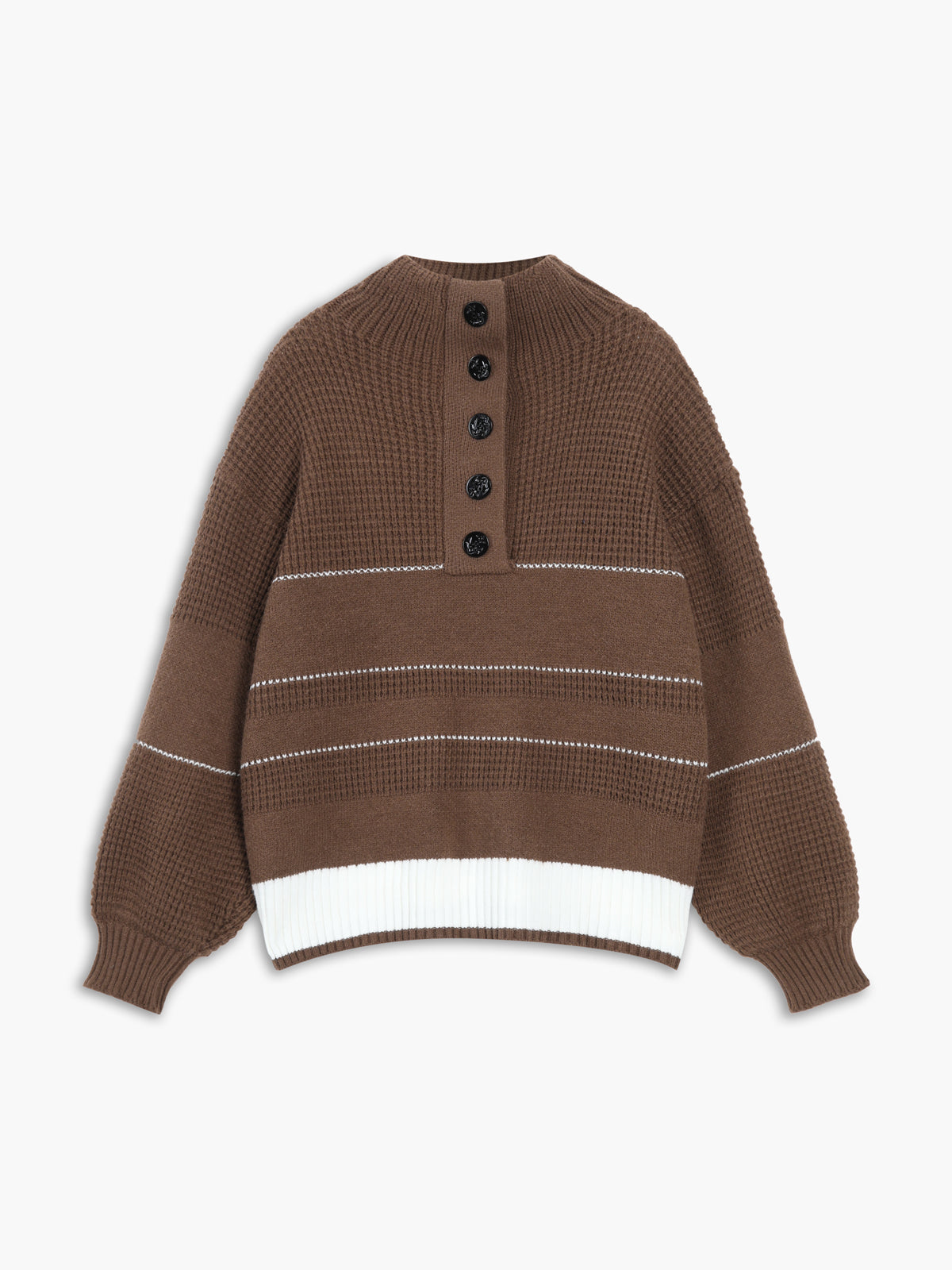 Damen-Pullover aus Waffelstrick mit Streifen