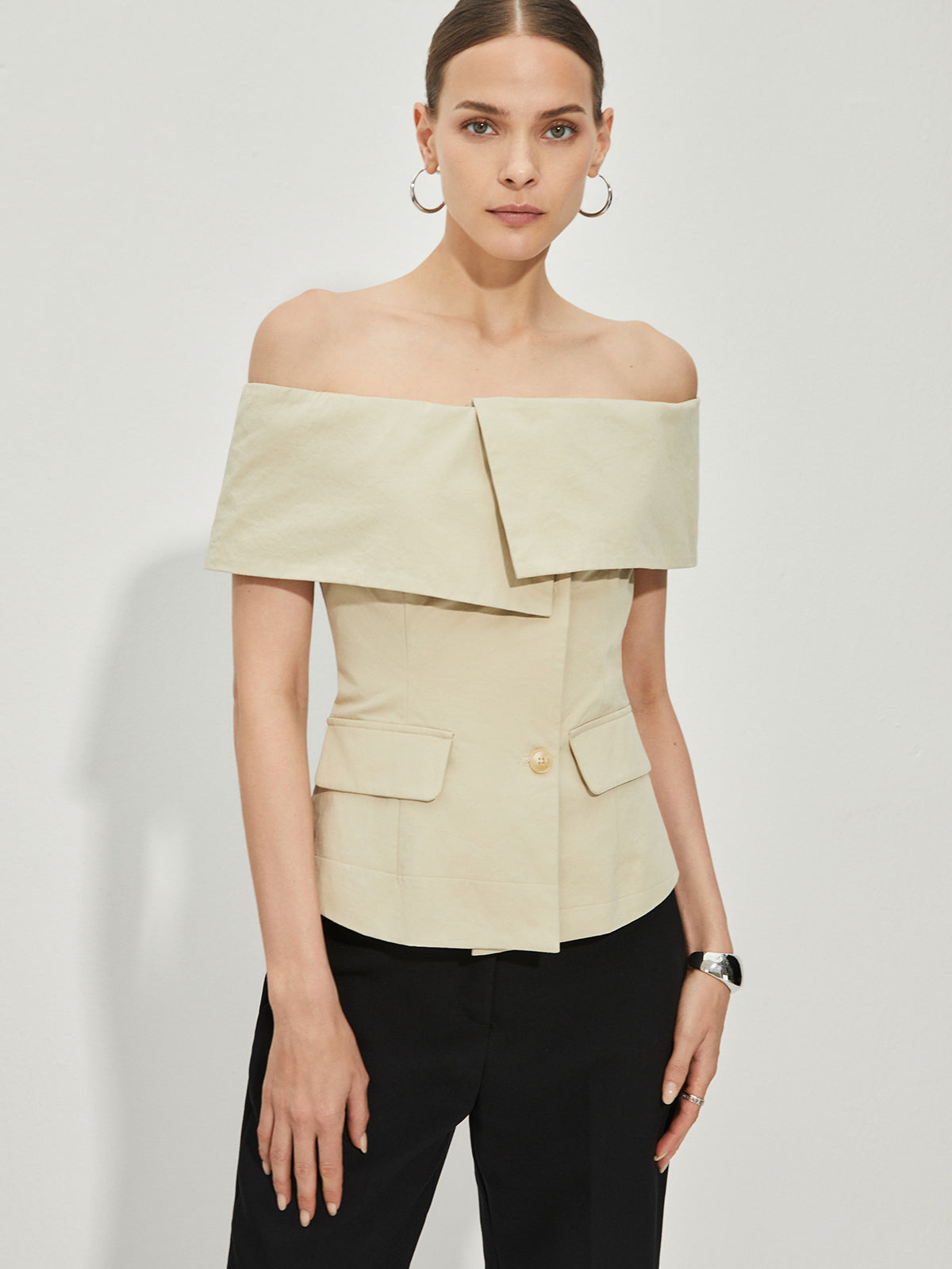 Patchwork-Blazer mit Schulterpartie