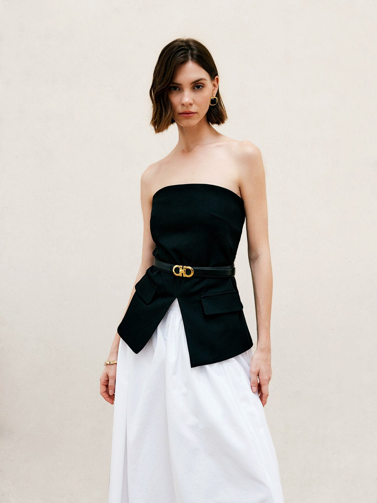 Fudus Oberteil mit geteiltem Schlauch, ohne Gürtel