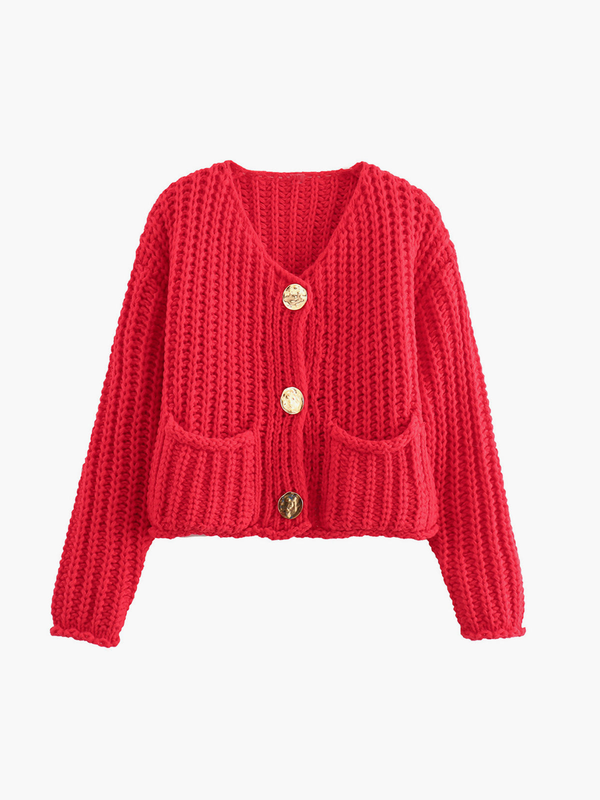 Krohn-e | Chunky Strickcardigan Große Knöpfe Elegante und Lässige Passform