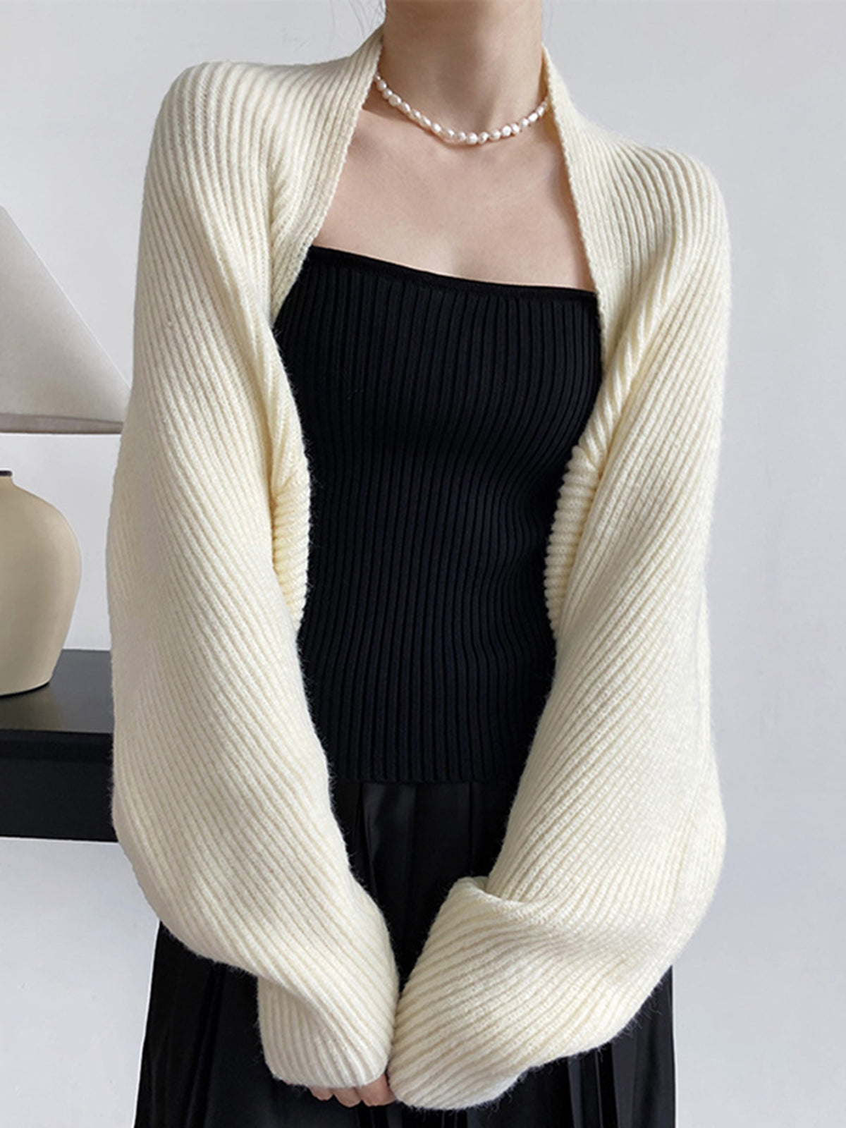 Krohn-e | Strick Bolero mit Langen Ärmeln Weich und Modern Perfekt für Layering
