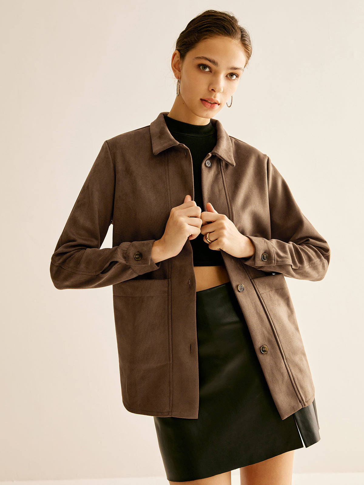 Fudus Wildleder Polohemd in Tasche