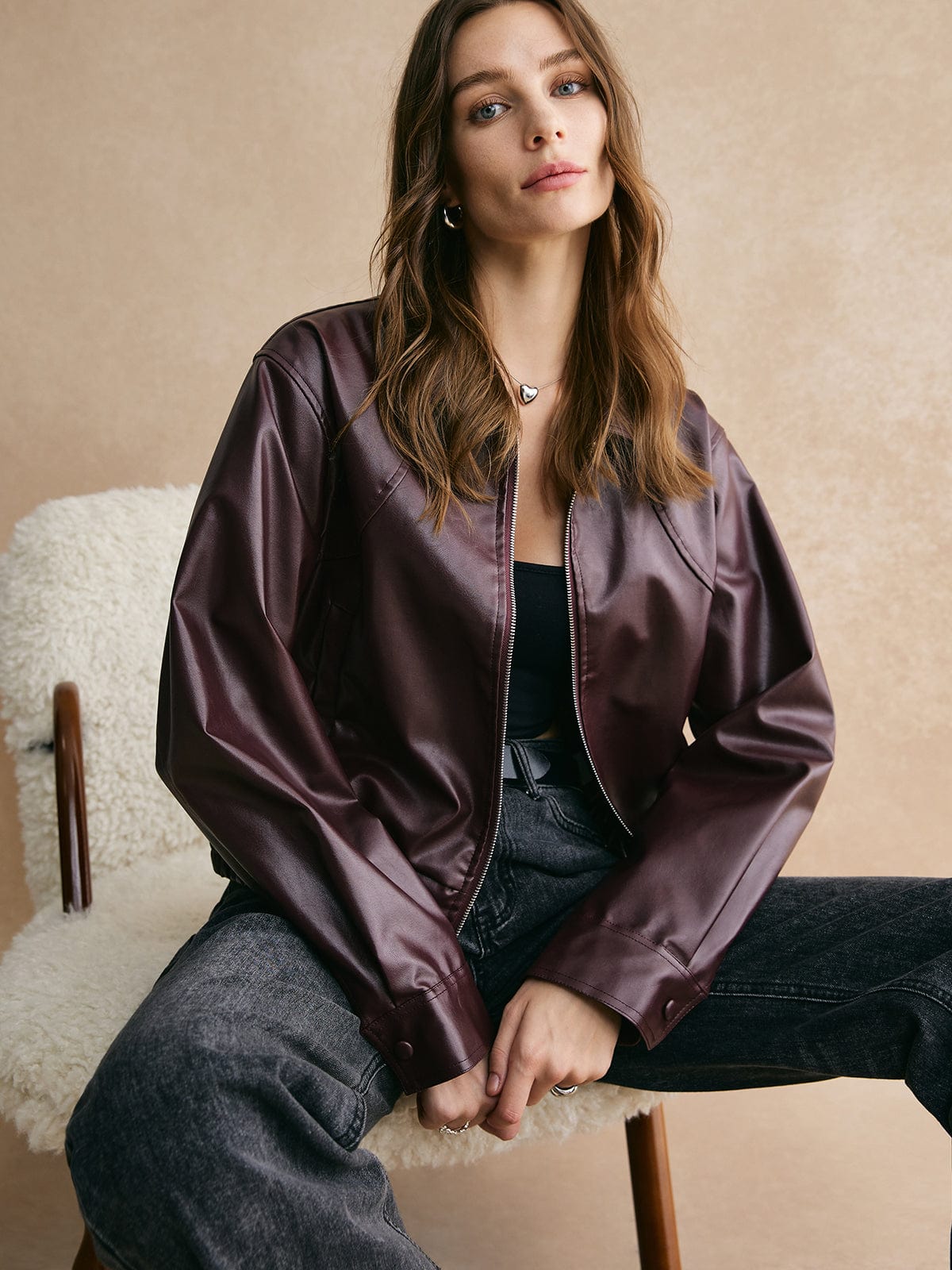 Krohn-e | Cropped Lederjacke Modern, Elegant & Zeitlos