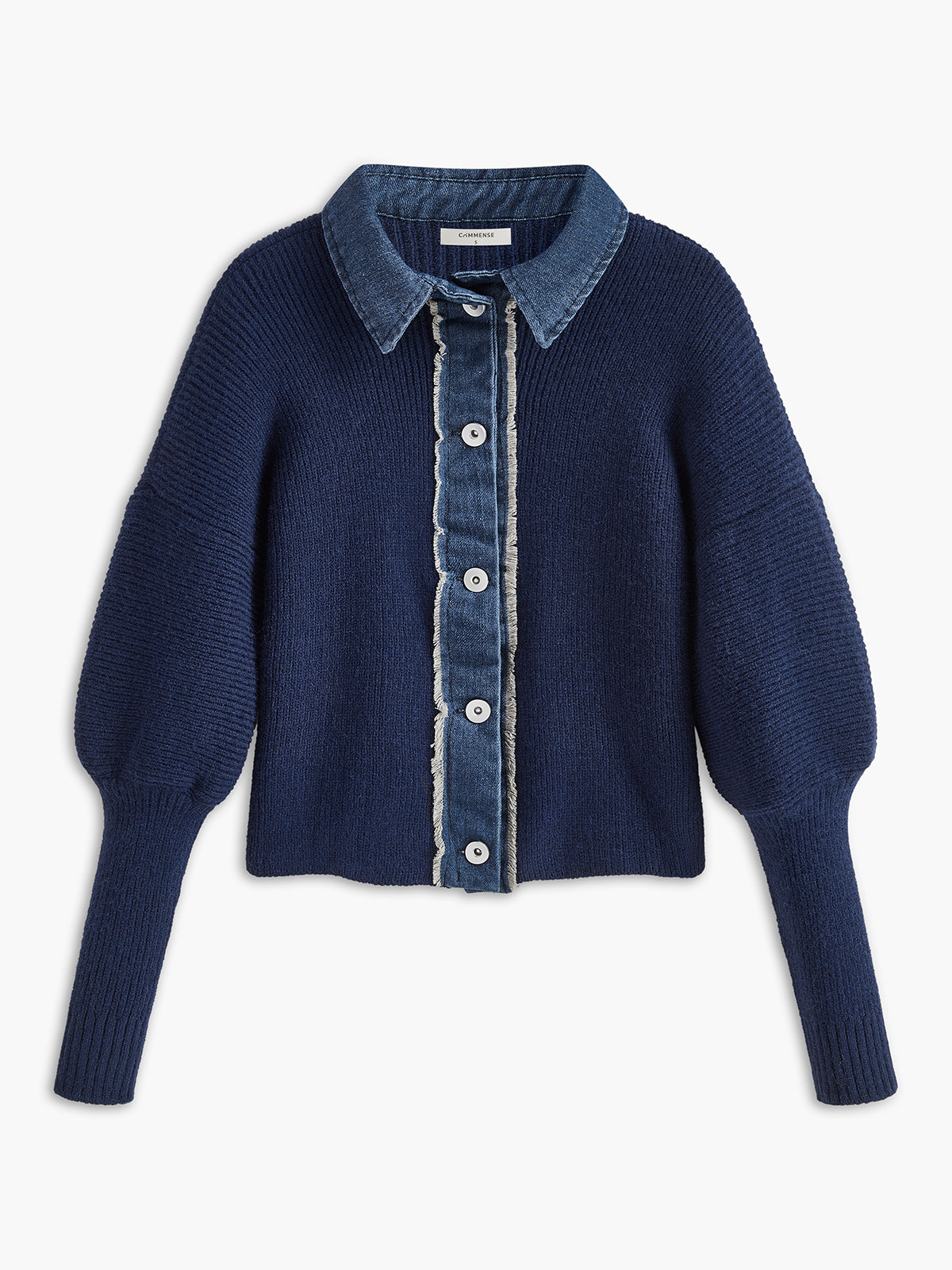 Strickjacke mit Futter, Stretch und Revers von Fudus