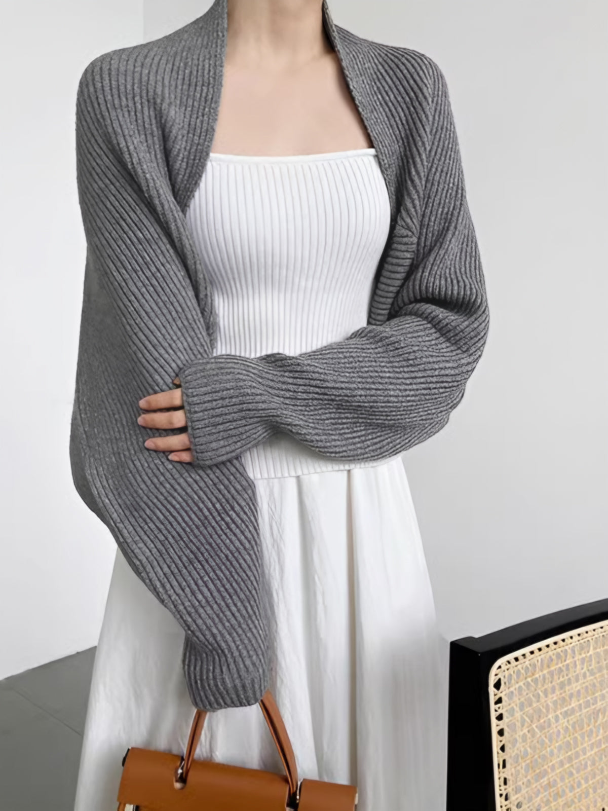 Krohn-e | Strick Bolero mit Langen Ärmeln Weich und Modern Perfekt für Layering