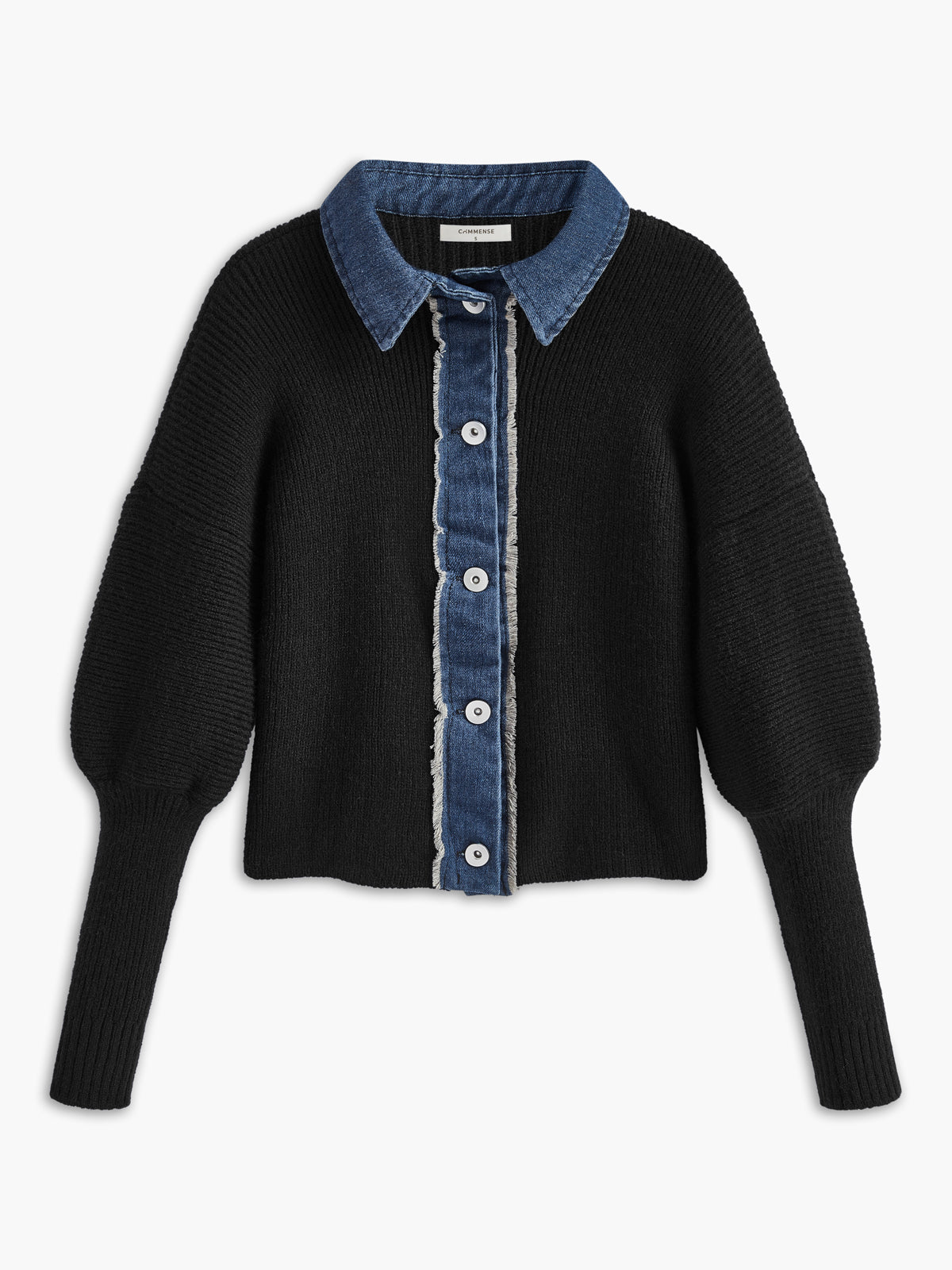 Strickjacke mit Futter, Stretch und Revers von Fudus