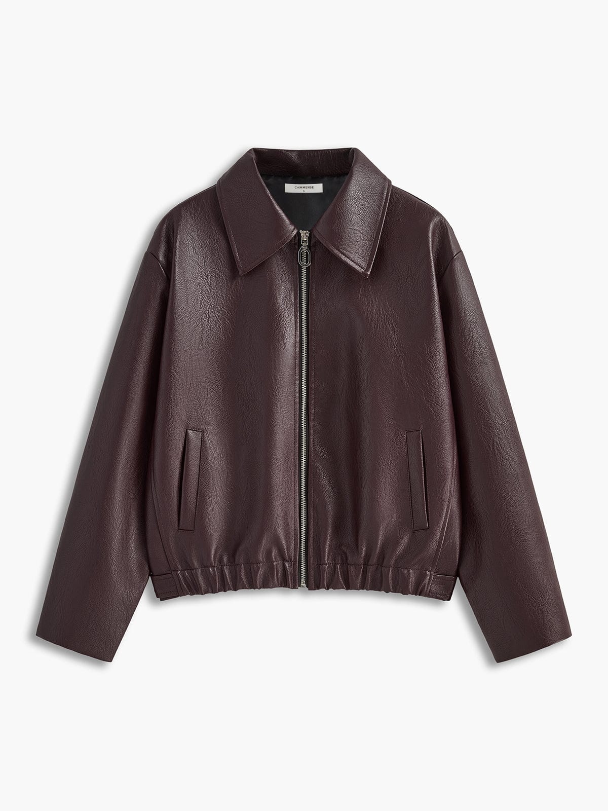 Krohn-e | Minimalistische Kunstlederjacke in Burgunderrot Modern und Vielseitig