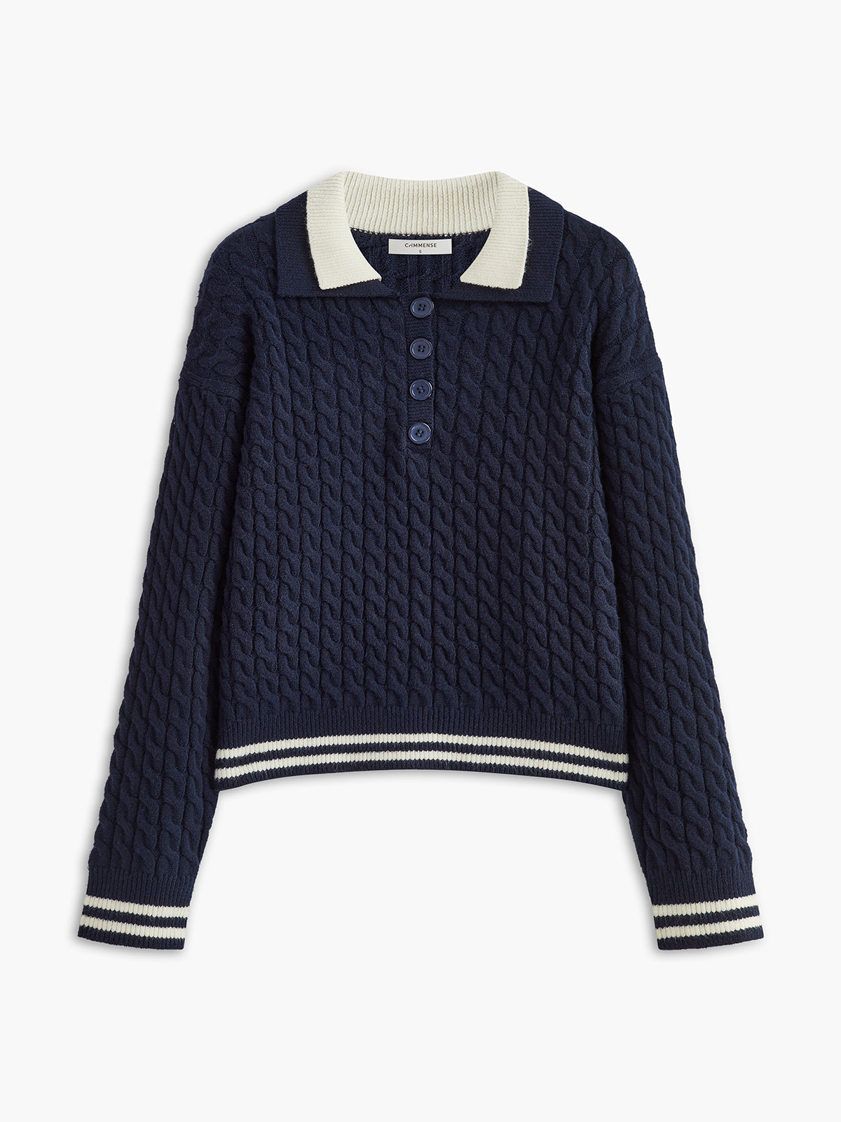 Gestricktes Oberteil mit Kontrast-Knopfleiste von Fudus