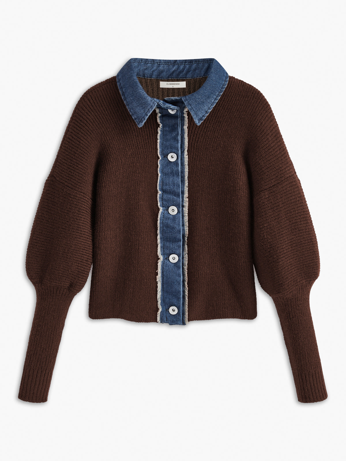 Strickjacke mit Futter, Stretch und Revers von Fudus