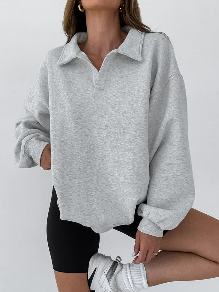 Krohn-e | Sweatshirt mit Kragen Baumwollmischung Lässig und Trendy