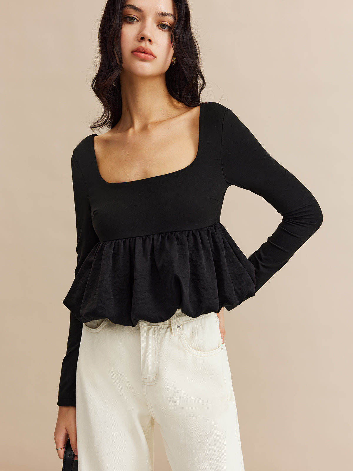 Fudus Square Neck Sleeveless Blouse